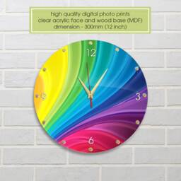 12 Inch Colorful Large Wall Clock, Wall Clock Silent Non Ticking, Quality Quartz Battery Operated Round Easy To Read Home/Office/Classroom/ - thumbnail 2