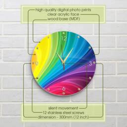 12 Inch Colorful Large Wall Clock, Wall Clock Silent Non Ticking, Quality Quartz Battery Operated Round Easy To Read Home/Office/Classroom/ - thumbnail 3