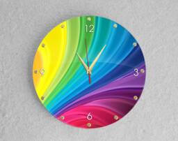 12 Inch Colorful Large Wall Clock, Wall Clock Silent Non Ticking, Quality Quartz Battery Operated Round Easy To Read Home/Office/Classroom/