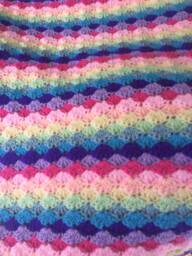 Crochet Blanket - Pretty Cluster Shells Any Colour Size Pram To Wheelchair