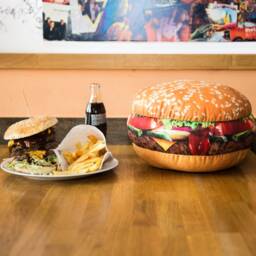 Giant 3D Burger Pillow, Handmade Food Lover Gift - thumbnail 4