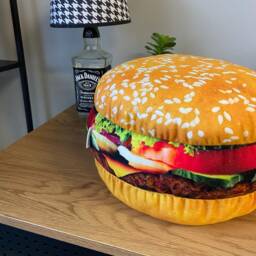 Giant 3D Burger Pillow, Handmade Food Lover Gift - thumbnail 2
