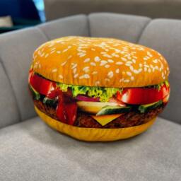 Giant 3D Burger Pillow, Handmade Food Lover Gift - thumbnail 3
