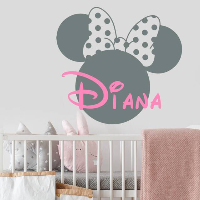 Minnie Mouse Girl Name Wall Decal, Custom Nursery Decor Ma235 - image 1