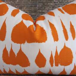 Schumacher Queen Of Spain, Designer Pillow Cover, Carrot Orange - thumbnail 3