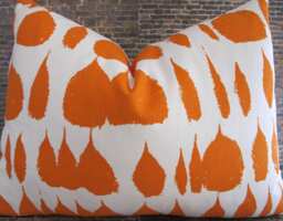 Schumacher Queen Of Spain, Designer Pillow Cover, Carrot Orange - thumbnail 1