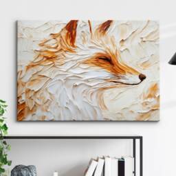 Colorful Fox Animal Abstract Oil Painting Colourful Paint Splatter Style Wall Art Framed Canvas Poster Print, Home/Office Room Decor Gifts - thumbnail 1