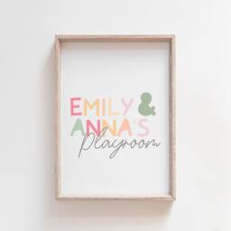 3 Girls Playroom Prints, Sister Bedroom Nursery Print, Our Happy Place, Wall Art, Decor - thumbnail 2