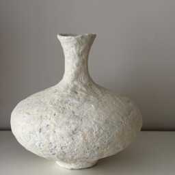 Handmade Clay Vessel Large Wabi Sabi Vase, Aged Look Decor - thumbnail 2