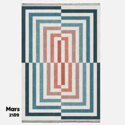 Retro Geometric Area Rug Mid-Century Modern Colorful Carpet - thumbnail 2