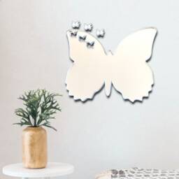 Butterfly Acrylic Mirror Wall Art Frilly Edges, Personalized Engraving - thumbnail 2