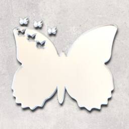 Butterfly Acrylic Mirror Wall Art Frilly Edges, Personalized Engraving - thumbnail 3