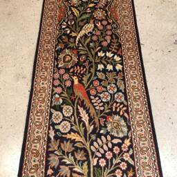 Size1.5/4 Ft. Handmade Kashmir Silk Carpet - thumbnail 2