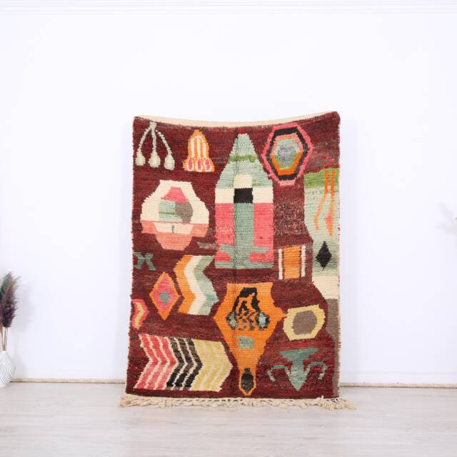 Vintage Boujaad Rug, 4x5 Ft, Moroccan Rug - image 1