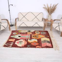 Vintage Boujaad Rug, 4x5 Ft, Moroccan Rug - thumbnail 2