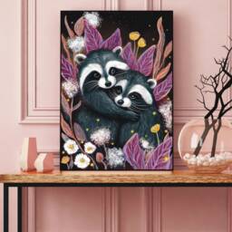 A4 A5 Raccoon Print - Wall Art Home Decor Gift Woodland Wildlife Print Spring Forest - thumbnail 4