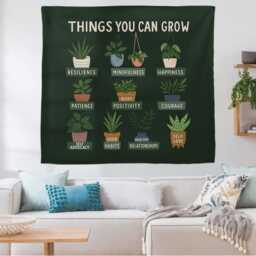 Things You Can Grow Tapestry Mental Health Decor, Therapy Office Banner - thumbnail 4