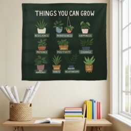 Things You Can Grow Tapestry Mental Health Decor, Therapy Office Banner - thumbnail 2