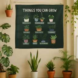 Things You Can Grow Tapestry Mental Health Decor, Therapy Office Banner