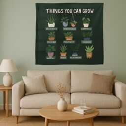 Things You Can Grow Tapestry Mental Health Decor, Therapy Office Banner - thumbnail 3