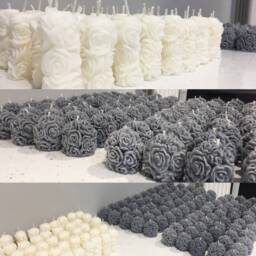 Wedding Favour Candles, Rose Mini Pillar Candle Favour, Perfect Favour, Soy Wax Unscented - thumbnail 2