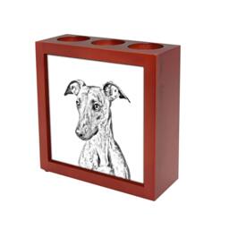 Whippet - Wooden Stand For Candles/Pens With The Image Of A Dog New Collection - thumbnail 1