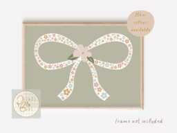 Pretty Flower Bow Print. Wall Art Perfect For Girls Room, Playroom Or A Nursery - Print Only - thumbnail 1
