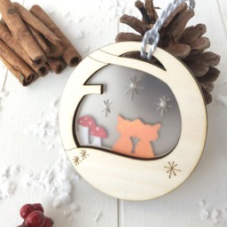 Baby Twin's First Christmas Fox Bauble - Personalised Tree Decoration - thumbnail 3