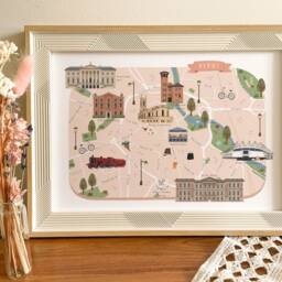 Derby Map, Illustrated Map Of Derby, Poster, Print, Art, Illustration, Gift, Housewarming Gift - thumbnail 2