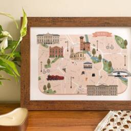 Derby Map, Illustrated Map Of Derby, Poster, Print, Art, Illustration, Gift, Housewarming Gift - thumbnail 3