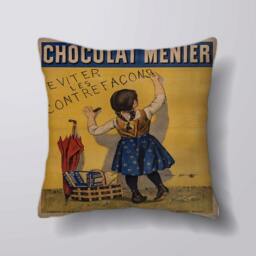Chocolat Menier Vintage- Customizeable Personlized - Cushion Cover Case Or Stuffed With Insert