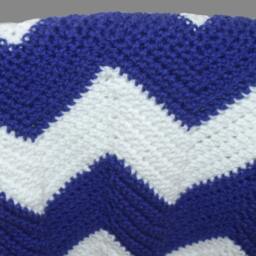Crochet Chevron Baby Blanket, Purple & White, Handmade Afghan - thumbnail 3