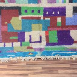 Colorful Moroccan Rug, Custom Fabulous Boujad Abstract Multicolored Carpet, Handmade Bohemian Rug - thumbnail 3