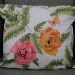 Outdoor Cushion - Oilcloth Flower/Butterfly in Three Different Sizes - thumbnail 1