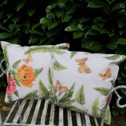 Outdoor Cushion - Oilcloth Flower/Butterfly in Three Different Sizes - thumbnail 3