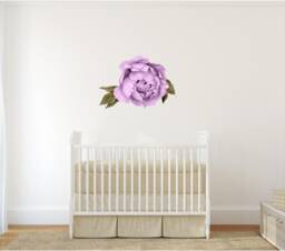 Purple Peony #16 Removable Fabric Wall Decal Individual Blooming Peonies Baby Girl Room Nursery Decor - Customize Your Own Sticker Set