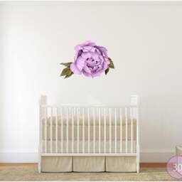 Purple Peony #16 Removable Fabric Wall Decal Individual Blooming Peonies Baby Girl Room Nursery Decor - Customize Your Own Sticker Set - thumbnail 2
