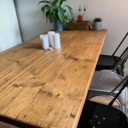 Rustic Scaffold Board Dining Table & Bench Industrial A-Frame Legs - thumbnail 2