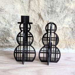 Black Snowman Ornament, Christmas Decorations For The Home, Family Decoration Set, Xmas Decor, Gift Ideas Mum, Secret Santa - thumbnail 2
