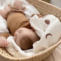 Moon & Sun Muslin Swaddle, 100 X cm Baby 2 Layer Blanket, Cotton Boho Gift - thumbnail 2