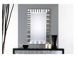 Wall Mirror Art Deco Modern Silver Leaf - Made in Italy Rectangular Wooden Mirror, Entryway Bedroom Mirror Design # 5099 - thumbnail 1