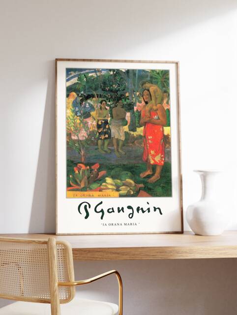 Paul Gauguin Poster, Hail Mary, Art Print, Exhibition Floral Modern Art, Gift, A1/A2/A3/A4 - image 1