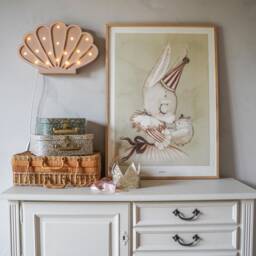 Seashell Wooden Wall Lamp - Led Night Light For Babies, Custom Kid's Room Decor Birth Gift, Kids Table - thumbnail 3