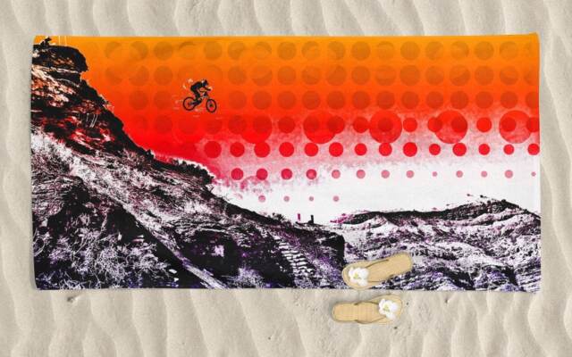 Mountain Bike Beach Towel Utah Biker Art, Mtb Gift - image 1