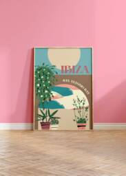 Ibiza Print San Antonio Bay, Mediterranean Travel Poster - thumbnail 1