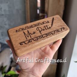 Elegant Oak Wood Pencil Cases Crafted With Care, Custom Box For All Occasion, With Name & Message - thumbnail 4