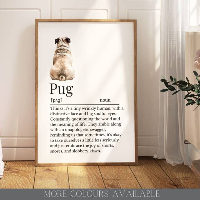 Pug Definition Print, Wall Print For Owner, Dog Owner Gift, Mum - image 1