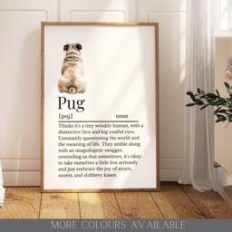 Pug Definition Print, Wall Print For Owner, Dog Owner Gift, Mum - thumbnail 1