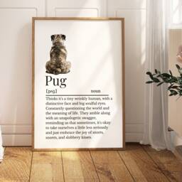 Pug Definition Print, Wall Print For Owner, Dog Owner Gift, Mum - thumbnail 3
