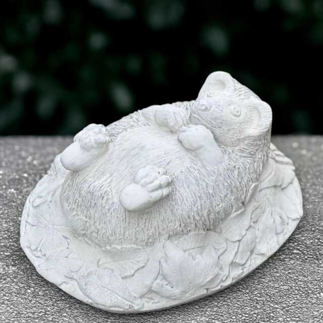 Garden Hedgehog Statue Concrete White Sculpture Animal Decoration Front Door Ornament Hedgehog Lover Gift Wildlife Figurine - image 1